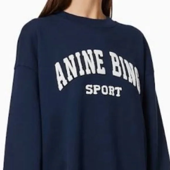 Anine Bing Sport Tyler Sweatshirt in Pacific Blue - Picture 2 of 10